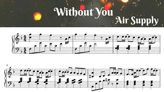 Download Without You - Air Supply  - Piano sheet music   #withoutyou #airsupply #sheetmusic MP3