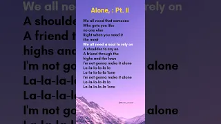 Alan Walker Ava Max Alone Pt Il Lyrics Lyrics Alone 