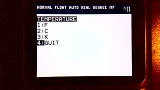 TI Calculator Program Temperature Conversions
