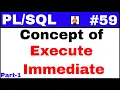 Tutorial Execute Immediate Concept in PLSQL TechShooterIN