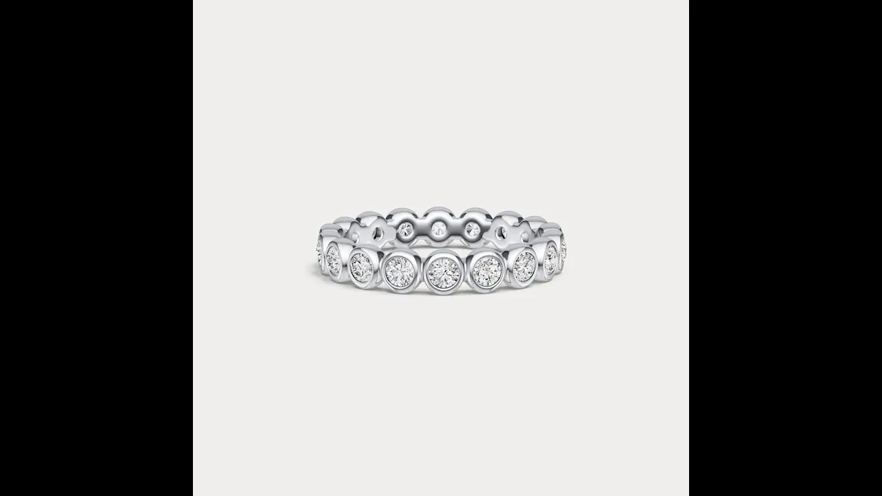 1CTW Round Lab-Grown Diamond Bezel-Set Eternity Band in Sterling Silver