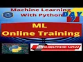 Online Certified Winter Training in Machine Learning Using Python Class-7