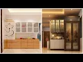 Space Saving Crockery Unit Designs with Pooja Mandir Well Designed Crockery Units with Pooja Mandir