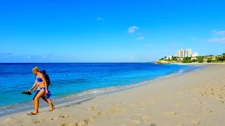 Let’s go to the BEACH!  Nice scene of Mullet Beach, St Maarten, SXM, CARRIBEAN!