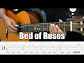 Download Lagu Bed of Roses - Bon Jovi - Fingerstyle Guitar Tutorial + TAB \u0026 Lyrics