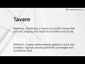 Tavern Meaning