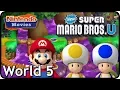 New Super Mario Bros U World 5 Soda Jungle All Star Coins 100 Multiplayer Walkthrough