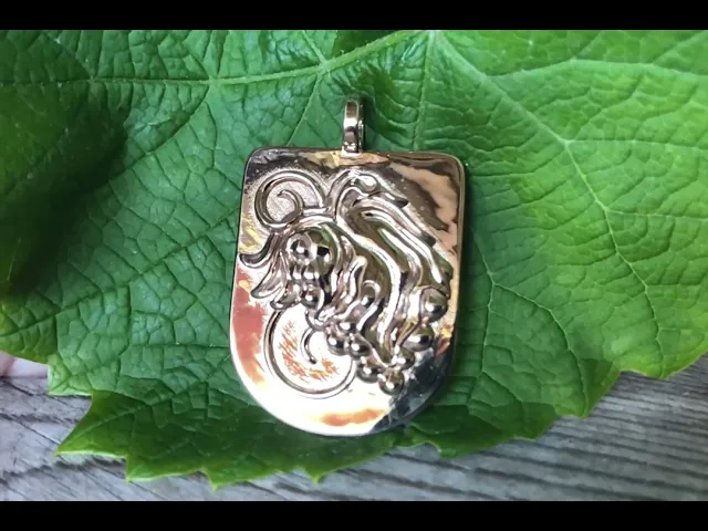 Grape Medieval Heraldic Shield Coat of Arms Grapevine Necklace Pendant video thumbnail
