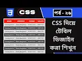 CSS part - 26 CSS Table design with CSS CSS3 Bangla tutorial