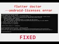 flutter doctor android licenses error Fix