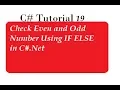 Check Even and Odd Number Using IF ELSE in C