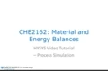 CHE2162 HYSYS Tutorial Process Simulation