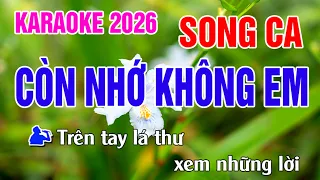 Còn Nhớ Không Em Karaoke Song Ca Nhạc Sống - Phối Mới Dễ Hát - Nhật Nguyễn