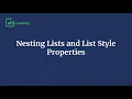 Nesting Lists and Using List-Style-Type in HTML CSS