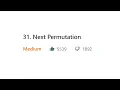 Next Permutation Leetcode 31 medium