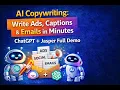 AI Copywriting Write Ads Captions Emails in Minutes ChatGPT Jasper Full Demo