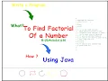004 Write a Program in Java to Find Factorial of a number in Java Without Recursion