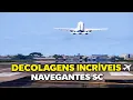 De perto Avioes decolando no Aeroporto de Navegantes