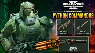 Helldivers 2 - Python Commandos Warbond Breakdown A Minigun