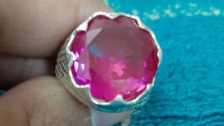 خاتم ياقوت وردي صافي ونادر 163 تم البيع 