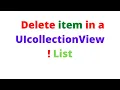 How to delete item in a UICollectionview in swift