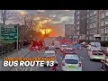 Download Lagu Sunset double-decker bus ride from North London to Central London's Victoria Station - Bus Route 13
