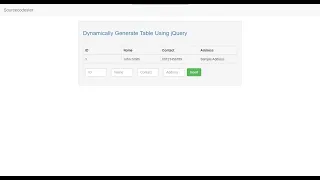 Dynamically Generate Table Data Using jQuery Tutorial DEMO