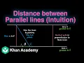 Distance between parallel lines intuition 3D Geometry Grade 12 Math Khan Academy
