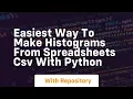 Easiest way to make histograms from spreadsheets csv with python