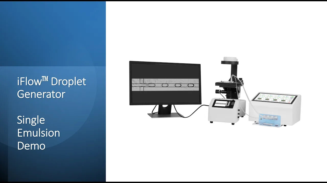 iFlow Droplet Generator, single emulsion demo for single cell isolation,  drop seq, digital PCR etc.