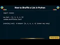 How to Shuffle a List in Python