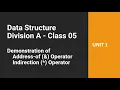 DS A Div Class 05 - Demonstration of and operators