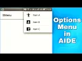 Modifying android OptionsMenu in AIDE