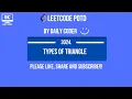 LeetCode 3024 Type of Triangle POTD 19th May 2025 Array C