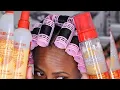 Heatless Curls Roller Set On Relaxed Hair