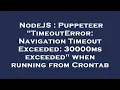 NodeJS Puppeteer TimeoutError Navigation Timeout Exceeded 30000ms exceeded when running from C