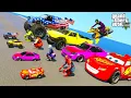 Download Lagu GTA V Amazing Mega Ramp with  Spiderman, hulk, Rhin \u0026 Superheroes By Super Cars, SUVs \u0026 race truck