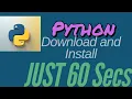 Download and Install Python In under just 60 seconds