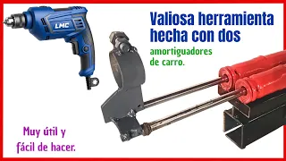 ✅ Valiosa herramienta. Base para taladro. Fácil de hacer con amortiguador de carro. DIY Hom made.