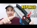How to replace chain on mini chainsaw