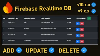 Add Update Delete Data on Firebase DB v10 via HTML Table JavaScript