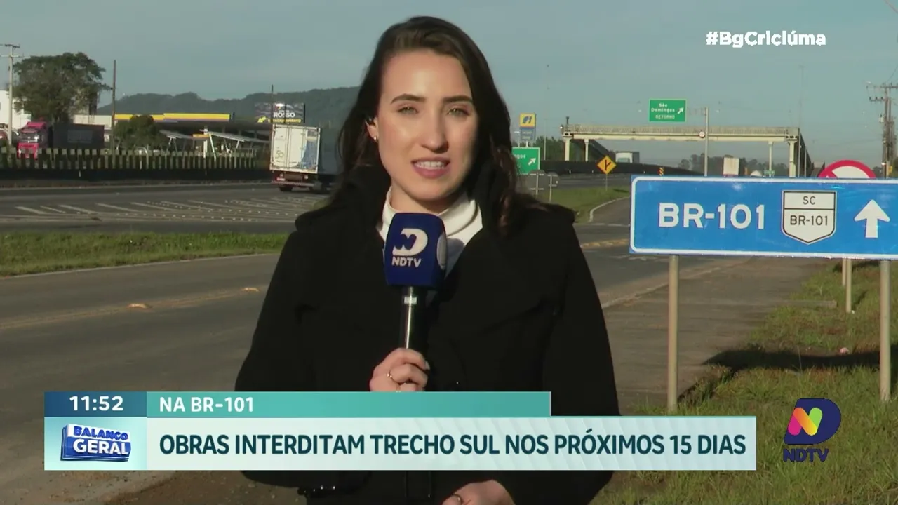 BR 101 terá interdições nos próximos 15 dias devido a obras no asfalto