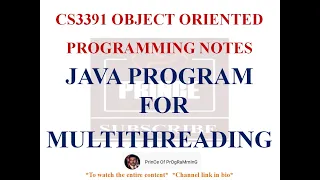 JAVA PROGRAM FOR CREATING MULTIPLE THREADS CS3391 OBJECT ORIENTED PROGRAMMING NOTES