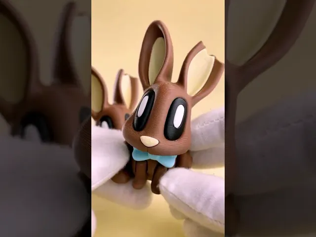 Blob Chocolate Bunny - Articulated Flexi Art Toy and Magnetic Egg video thumbnail