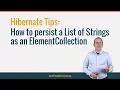Lagu Hibernate Tip: How to persist a List of Strings as an ElementCollection