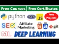 Udemy Free Certificate Courses HTML CSS JS PHP Python R Deep Learning ML Project Online Classes
