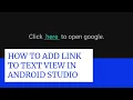 How to add link to Text view in Android Studio