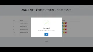 Angular 11 Crud Tutorial - Delete User