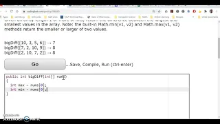 Solution to Coding Bat bigDiff