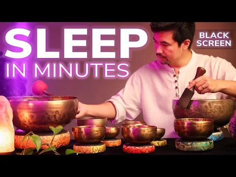 *Melatonin Boost for DEEP SLEEP* | Tibetan Singing Bowls + Nature Sounds | Black Screen Sound Bath